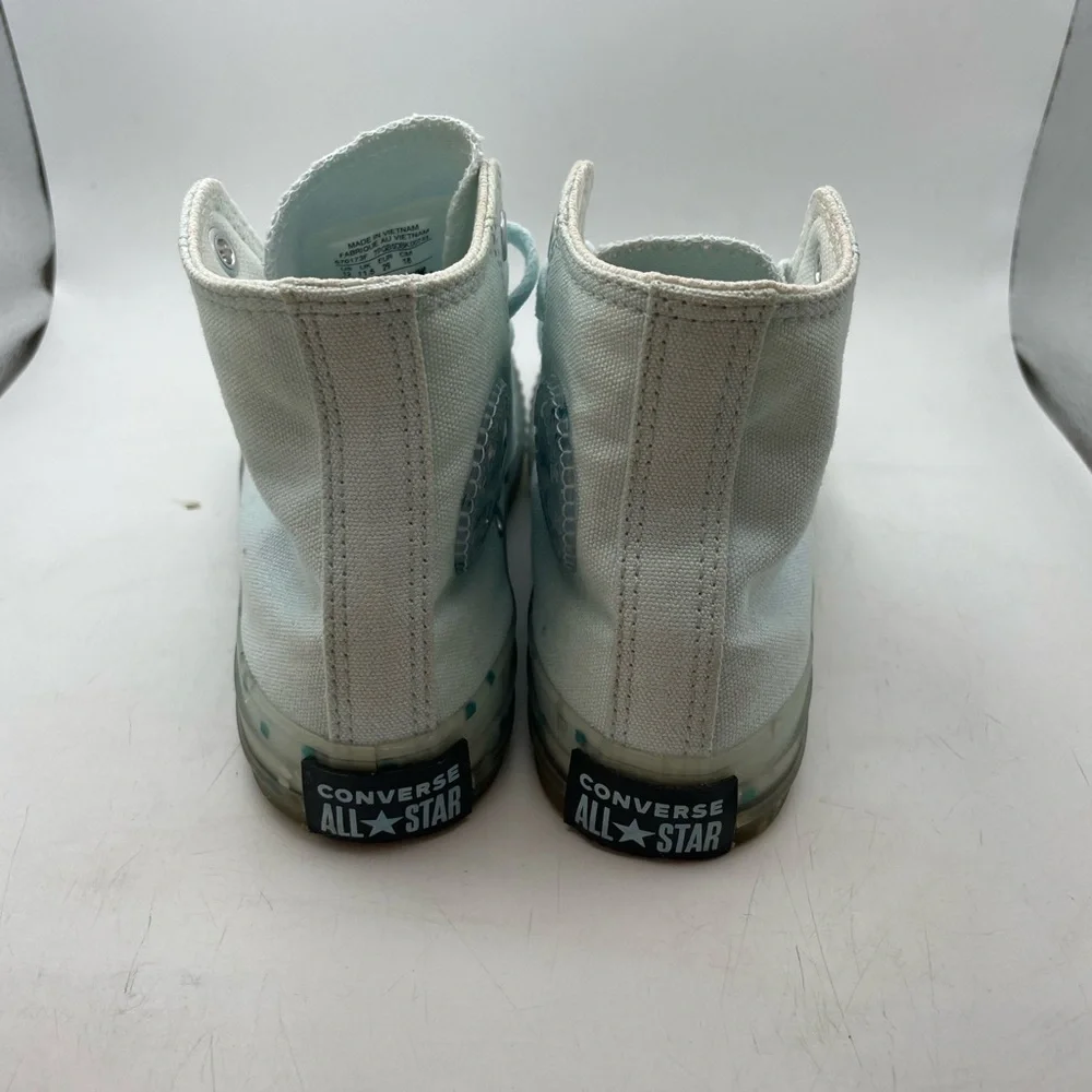 Converse All Star light blue hightop glitter sneakers size 12C